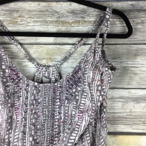Ecote Silver Embroidered Grey Printed Romper  NWT